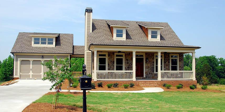 A landscaped home